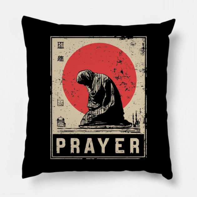 Prayer Meditation Poster - Vintage Spiritual Devotion Artwork Pillow by TuncGK