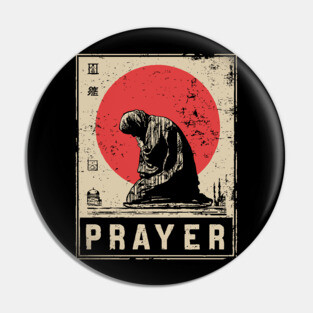 Prayer Meditation Poster - Vintage Spiritual Devotion Artwork Pin