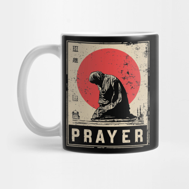 Prayer Meditation Poster - Vintage Spiritual Devotion Artwork by TuncGK