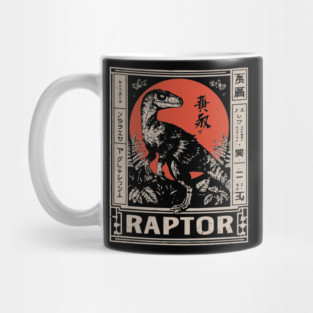 Vintage Raptor Dinosaur Poster - Fierce Prehistoric Predator Art Mug