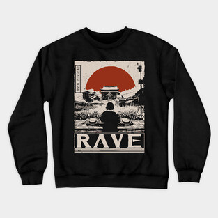 Rave DJ Poster - Vintage Electronic Music Festival Artwork Crewneck Sweatshirt