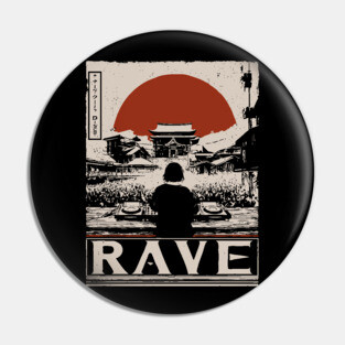 Rave DJ Poster - Vintage Electronic Music Festival Artwork Pin
