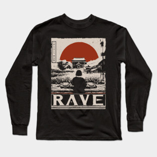 Rave DJ Poster - Vintage Electronic Music Festival Artwork Long Sleeve T-Shirt