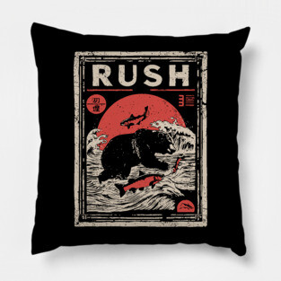 Salmon Rush Poster - Nature's Journey Vintage Wildlife Art Pillow