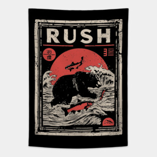 Salmon Rush Poster - Nature's Journey Vintage Wildlife Art Tapestry