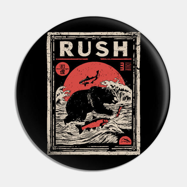 Salmon Rush Poster - Nature's Journey Vintage Wildlife Art Pin by TuncGK