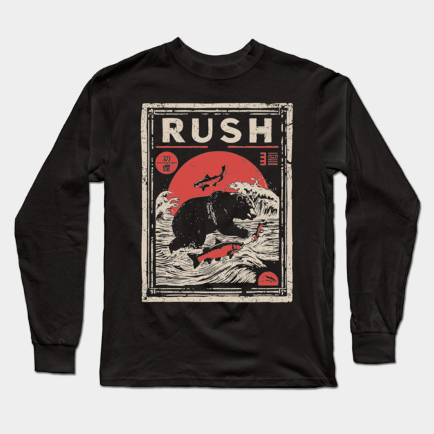 Salmon Rush Poster - Nature's Journey Vintage Wildlife Art Long Sleeve T-Shirt by TuncGK