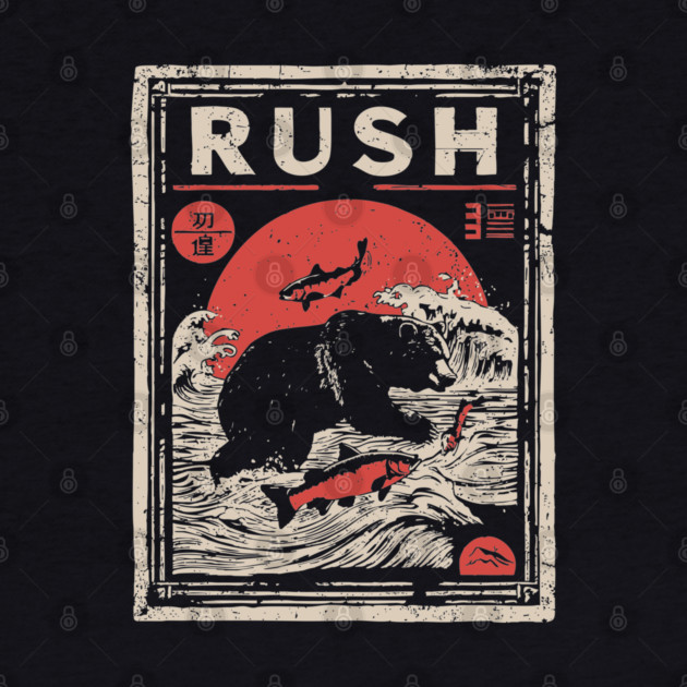 Salmon Rush Poster - Nature's Journey Vintage Wildlife Art by TuncGK