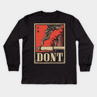 Don't Smoke Poster - Retro Health Poster Kids Long Sleeve T-Shirt
