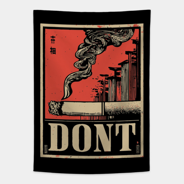 Don't Smoke Poster - Retro Health Poster Tapestry by TuncGK