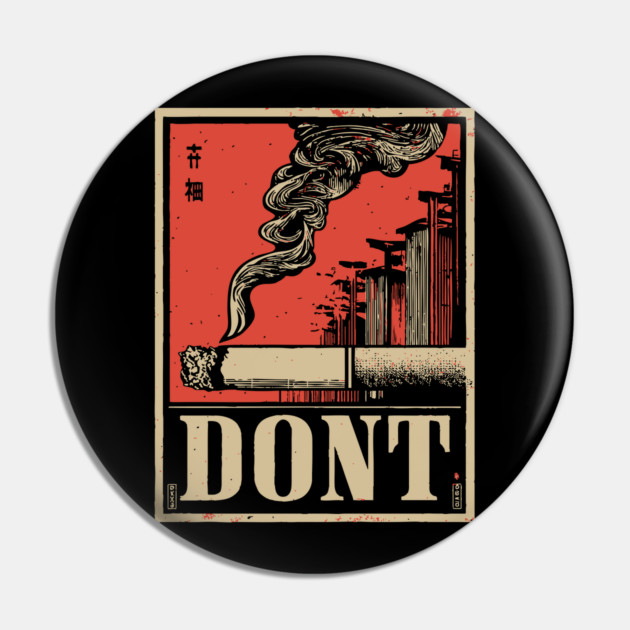 Don't Smoke Poster - Retro Health Poster Pin by TuncGK