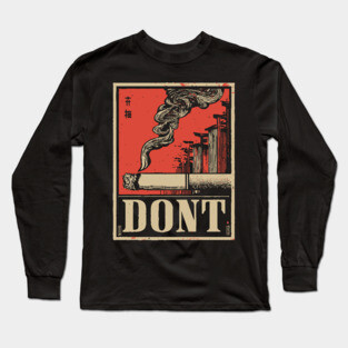 Don't Smoke Poster - Retro Health Poster Long Sleeve T-Shirt