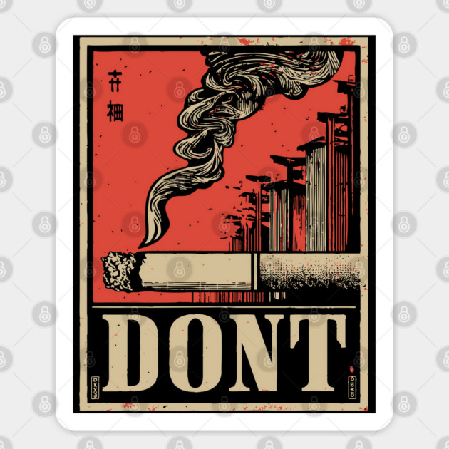 Don't Smoke Poster - Retro Health Poster Sticker by TuncGK