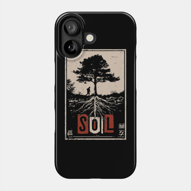 Soil and Tree Roots Poster - Vintage Nature Growth Artwork Phone Case by TuncGK