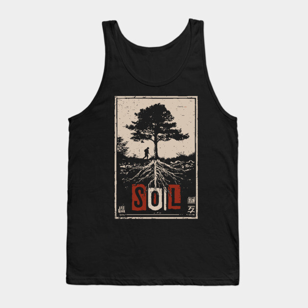 Soil and Tree Roots Poster - Vintage Nature Growth Artwork Tank Top by TuncGK