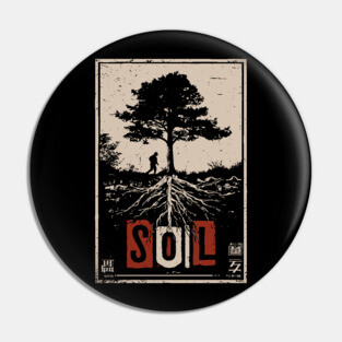 Soil and Tree Roots Poster - Vintage Nature Growth Artwork Pin
