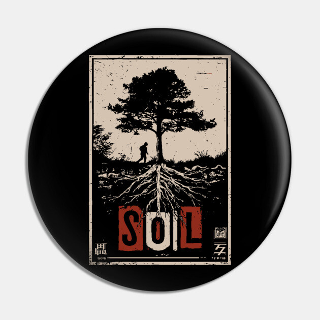 Soil and Tree Roots Poster - Vintage Nature Growth Artwork Pin by TuncGK