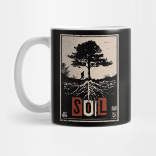 Soil and Tree Roots Poster - Vintage Nature Growth Artwork Mug