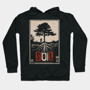 Soil and Tree Roots Poster - Vintage Nature Growth Artwork Hoodie