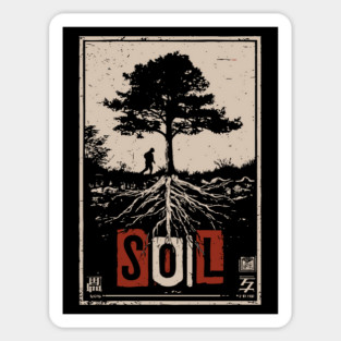 Soil and Tree Roots Poster - Vintage Nature Growth Artwork Magnet