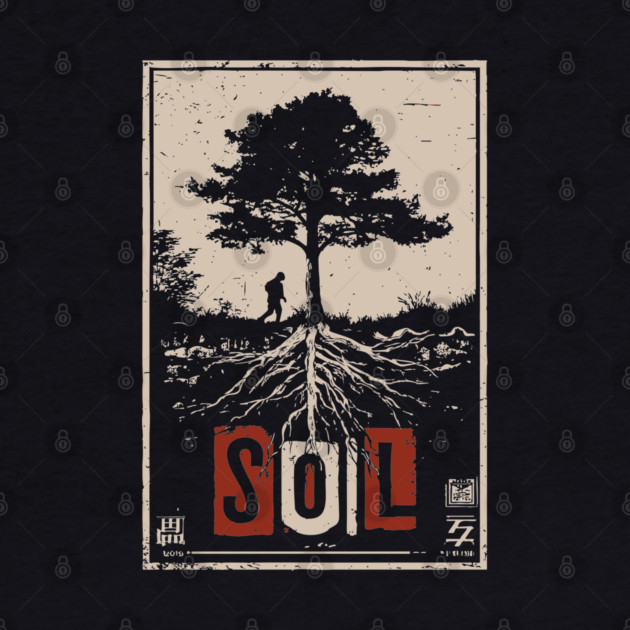 Soil and Tree Roots Poster - Vintage Nature Growth Artwork by TuncGK