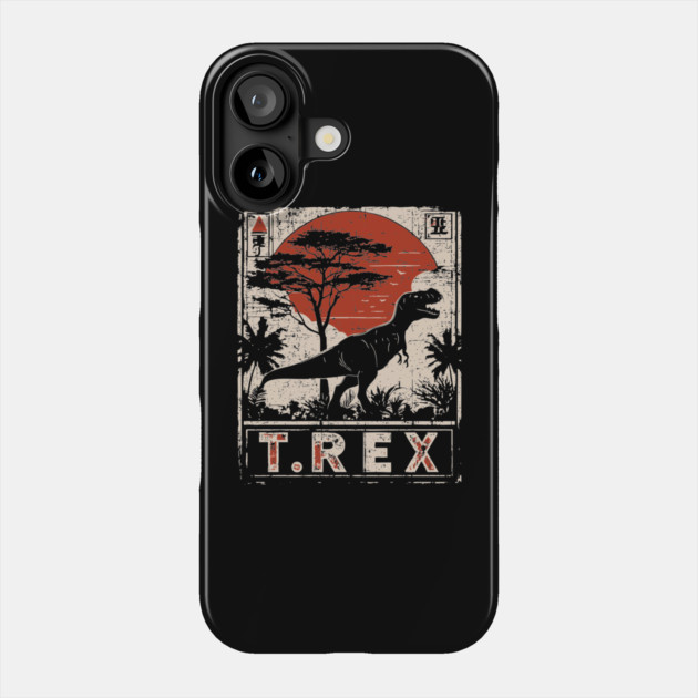 T-Rex Dinosaur Poster - Fierce Jurassic Vintage Artwork Phone Case by TuncGK