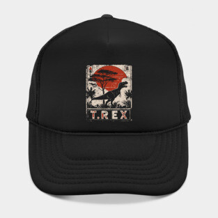 T-Rex Dinosaur Poster - Fierce Jurassic Vintage Artwork Hat