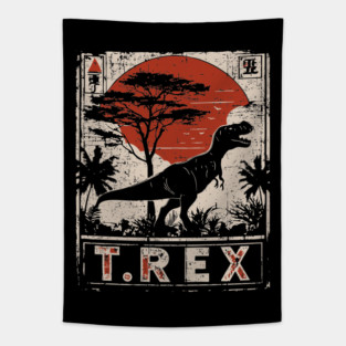 T-Rex Dinosaur Poster - Fierce Jurassic Vintage Artwork Tapestry