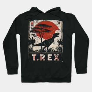 T-Rex Dinosaur Poster - Fierce Jurassic Vintage Artwork Hoodie
