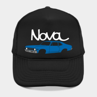 1969 Chevy Nova Blue Classic Car Art | Vintage Muscle Car Lover Design Hat