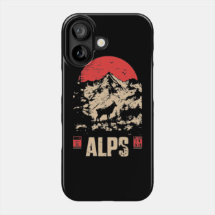 Alps Mountain Poster - Vintage European Wilderness Landscape Art Phone Case