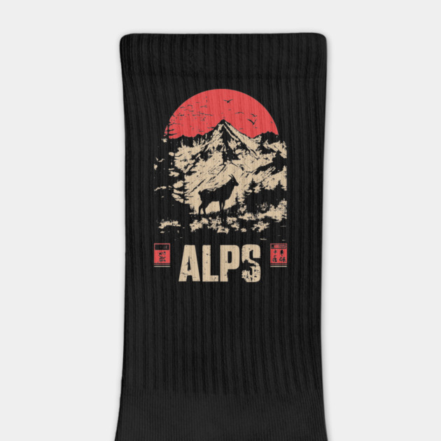 Alps Mountain Poster - Vintage European Wilderness Landscape Art by TuncGK