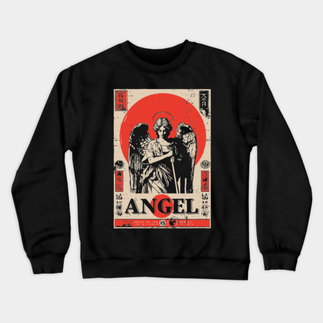 Guardian Angel Poster - Vintage Spiritual Protection Artwork Crewneck Sweatshirt by TuncGK