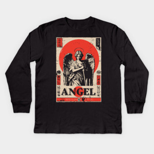 Guardian Angel Poster - Vintage Spiritual Protection Artwork Kids Long Sleeve T-Shirt