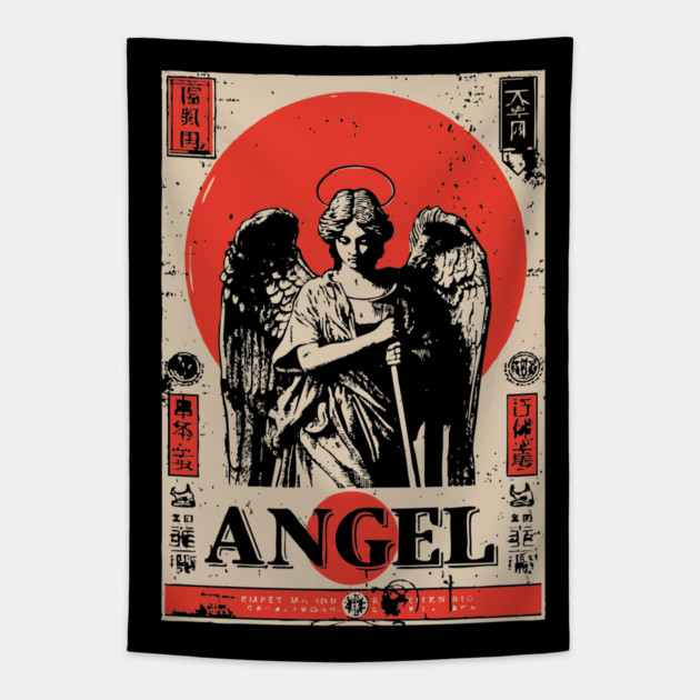 Guardian Angel Poster - Vintage Spiritual Protection Artwork Tapestry by TuncGK