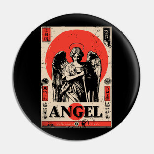 Guardian Angel Poster - Vintage Spiritual Protection Artwork Pin