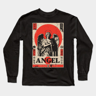 Guardian Angel Poster - Vintage Spiritual Protection Artwork Long Sleeve T-Shirt