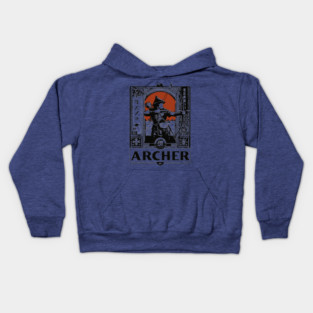 Medieval Archer Poster - Vintage Warrior and Archery Artwork Kids Hoodie