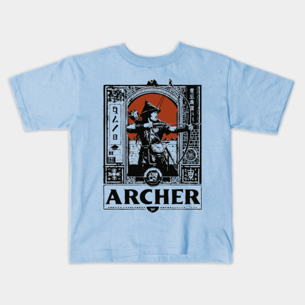 Medieval Archer Poster - Vintage Warrior and Archery Artwork Kids T-Shirt by TuncGK