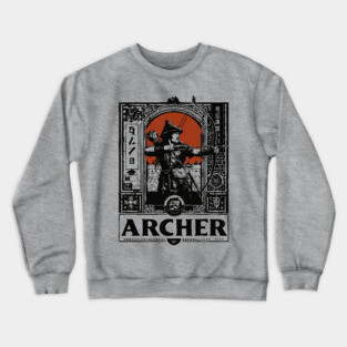 Medieval Archer Poster - Vintage Warrior and Archery Artwork Crewneck Sweatshirt