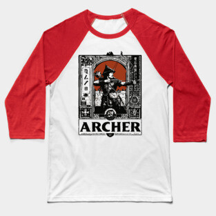 Medieval Archer Poster - Vintage Warrior and Archery Artwork Baseball T-Shirt