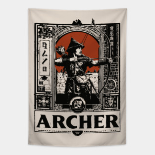 Medieval Archer Poster - Vintage Warrior and Archery Artwork Tapestry