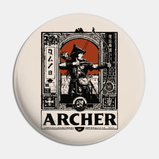 Medieval Archer Poster - Vintage Warrior and Archery Artwork Pin