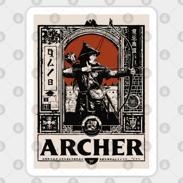 Medieval Archer Poster - Vintage Warrior and Archery Artwork Sticker by TuncGK