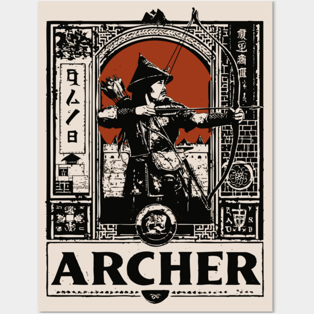 Medieval Archer Poster - Vintage Warrior and Archery Artwork Wall Art by TuncGK