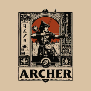Medieval Archer Poster - Vintage Warrior and Archery Artwork T-Shirt