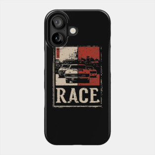 Vintage Car Race Poster - Retro Speed and Racing Artwork Phone Case