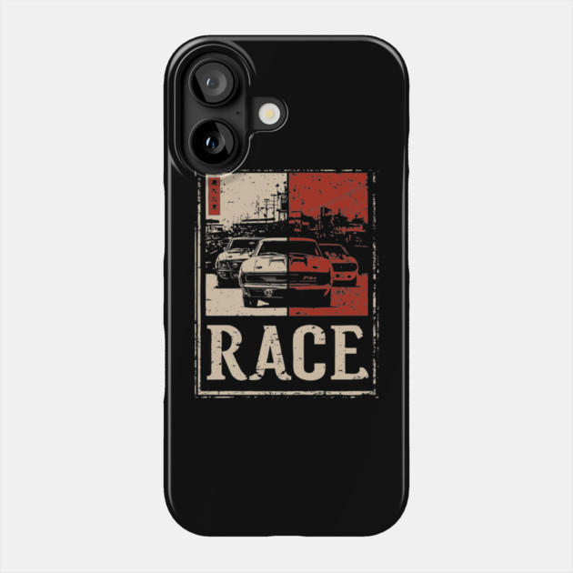 Vintage Car Race Poster - Retro Speed and Racing Artwork Phone Case by TuncGK