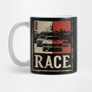 Vintage Car Race Poster - Retro Speed and Racing Artwork Mug