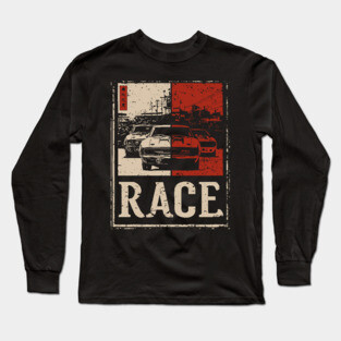 Vintage Car Race Poster - Retro Speed and Racing Artwork Long Sleeve T-Shirt